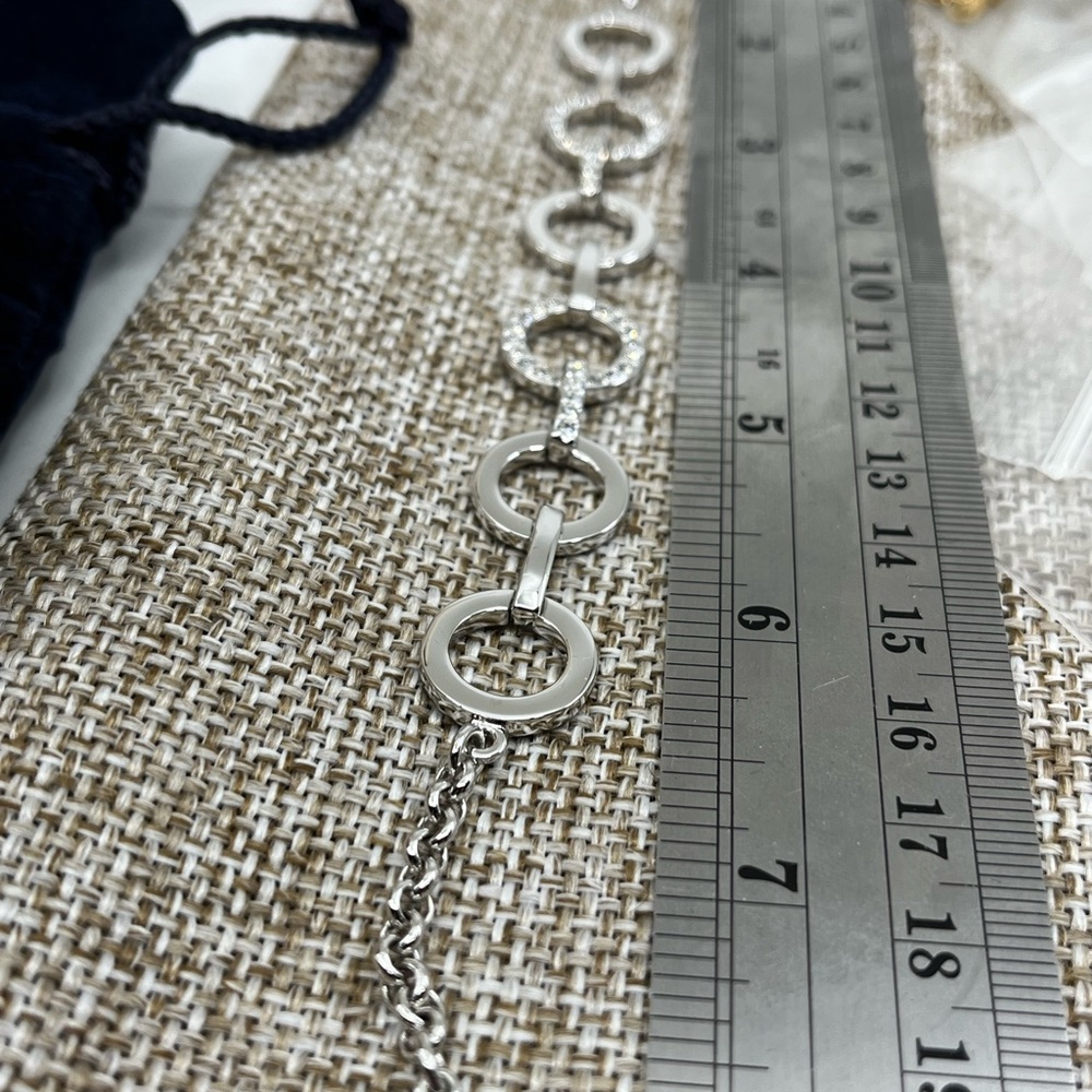 Genuine Vintage Swarovski Crystal Link Bracelet 8" Adjustable - Picture 13 of 16